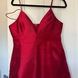Lulu's Red Satin Mini Dress